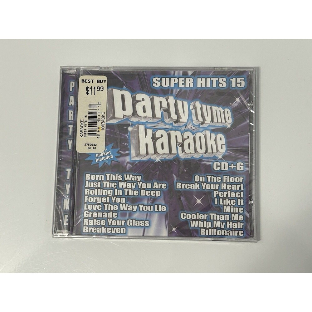 Party Tyme Karaoke Super Hits 15 CD+G New Sealed Lyric Booklet
